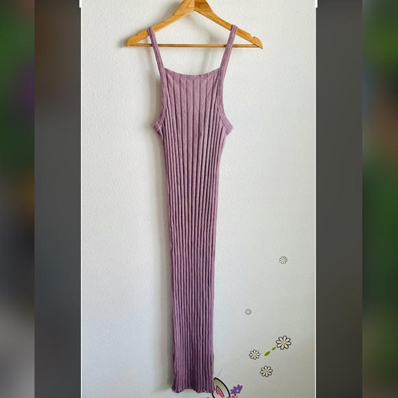 Zara Ribbed Sleeveless Maxi Dress Medium - Picture 3 of 9